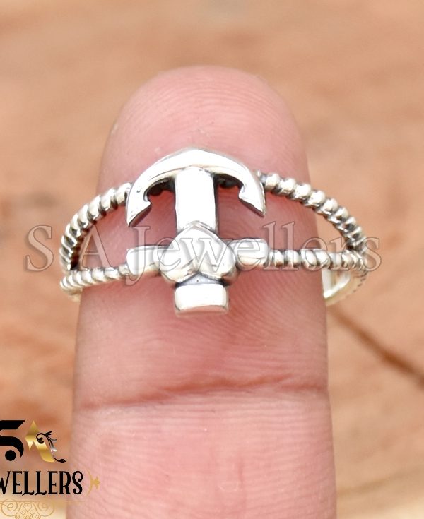 Anchor Ring, Nautical Ring, 925 Sterling Silver Ring, Gothic Ring,