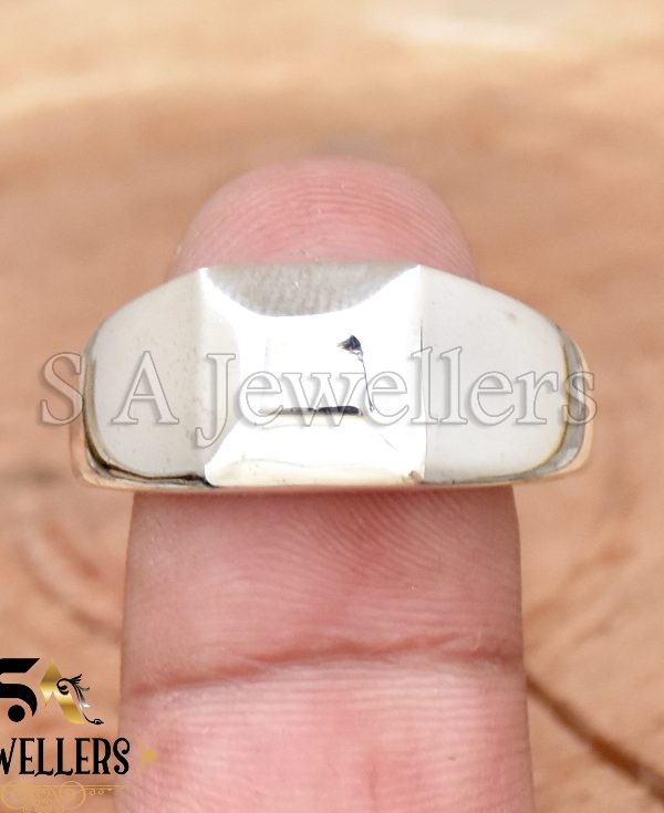 925 Sterling Silver Square Signet Ring, Smooth Plain Top Signet Ring, Flat Ring,