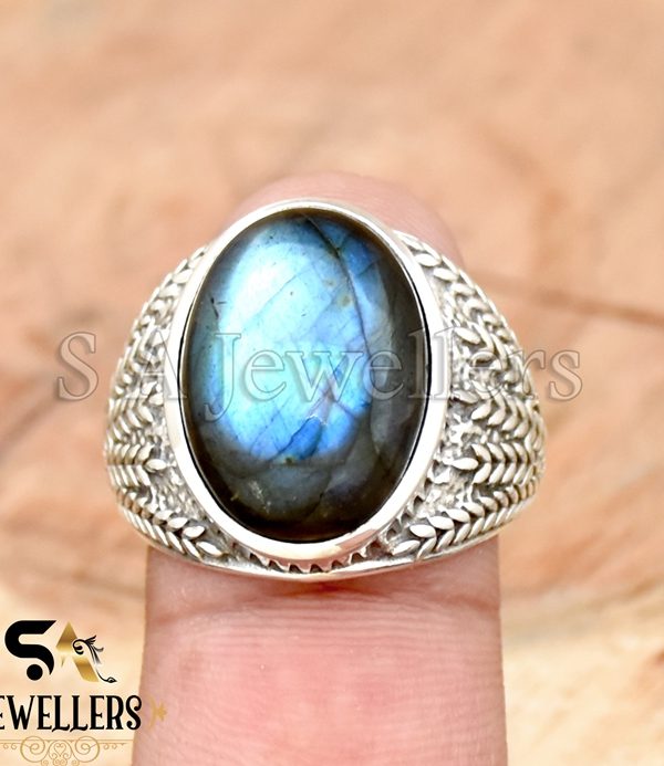 Labradorite Ring, 925 Sterling Silver Ring, Designer Band Ring