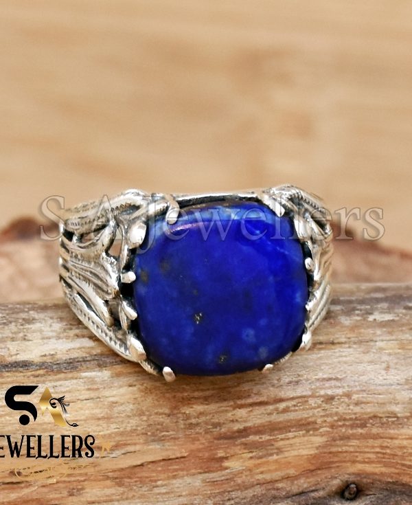Lapis Lazuli Men's Ring, 925 Sterling Silver Ring, Statement Ring, Gift For Her