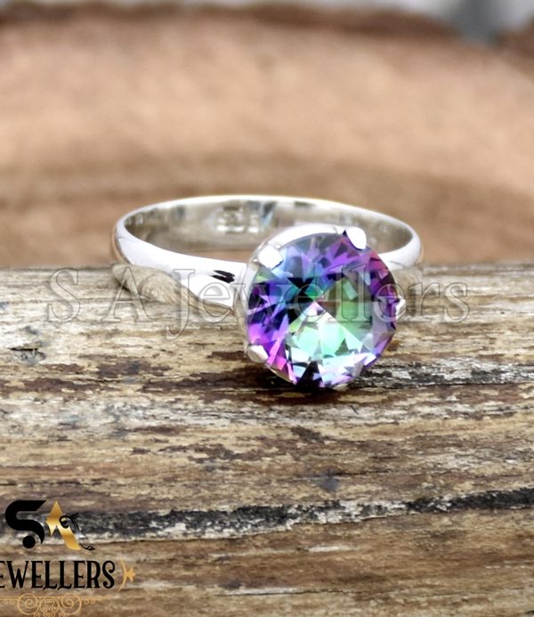 Mystic Topaz Ring, 925 Sterling Silver Ring, Party wear Ring, Ring for Her