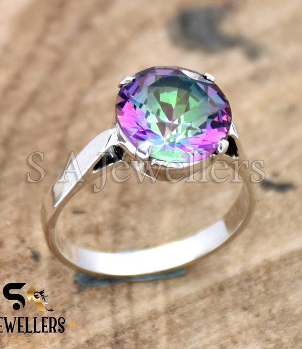 925 Sterling Silver, Mystic Topaz Silver Ring, Gemstone Ring, Ring for Her
