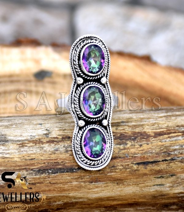 Wholesale 925 Sterling Silver Mystic Topaz Ring, Rainbow Topaz Silver Jewelry