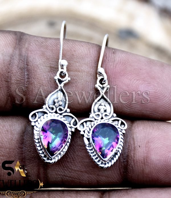 Mystic Topaz Earrings, 925 Sterling Silver Earring, Rainbow Topaz Earring