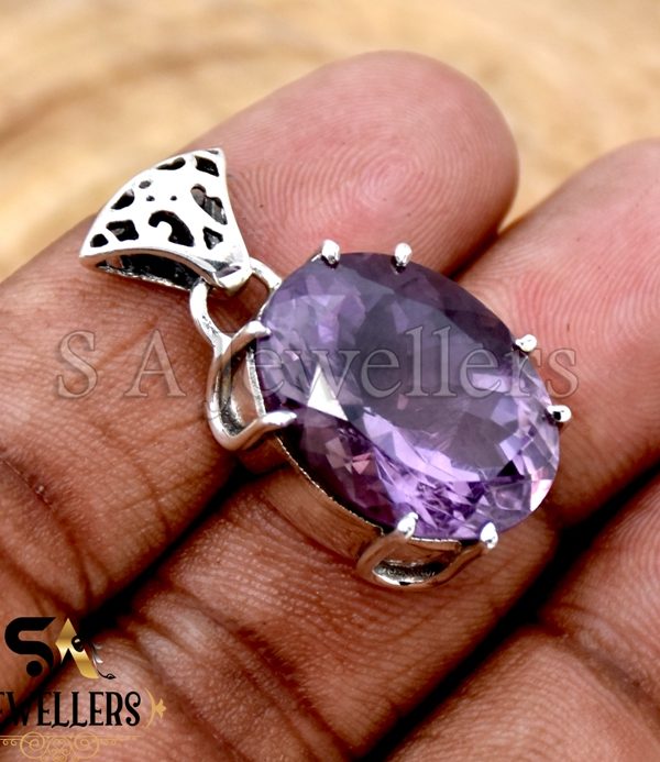 Amethyst Pendant, 925 Sterling Silver Pendant, Handmade Pendant, Gemstone Jewelry
