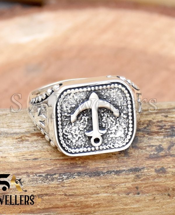 Anchor Hook Silver Ring, Handmade Silver Ring, 925 Sterling Ring,