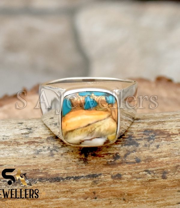 Oyster Turquoise Ring, Copper Turquoise Ring, 925 Starling Silver Ring, Gift Ring