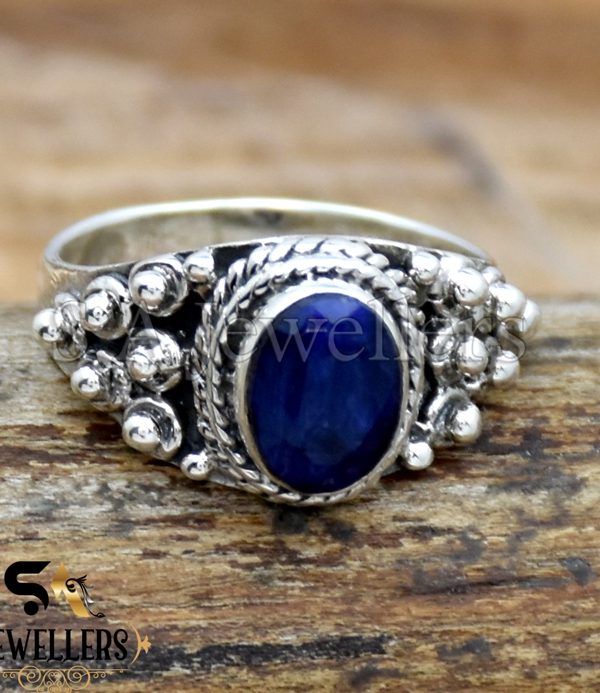 Blue Sapphire Ring, Dot's Ring, 925 Sterling Silver Ring, Gift For Her