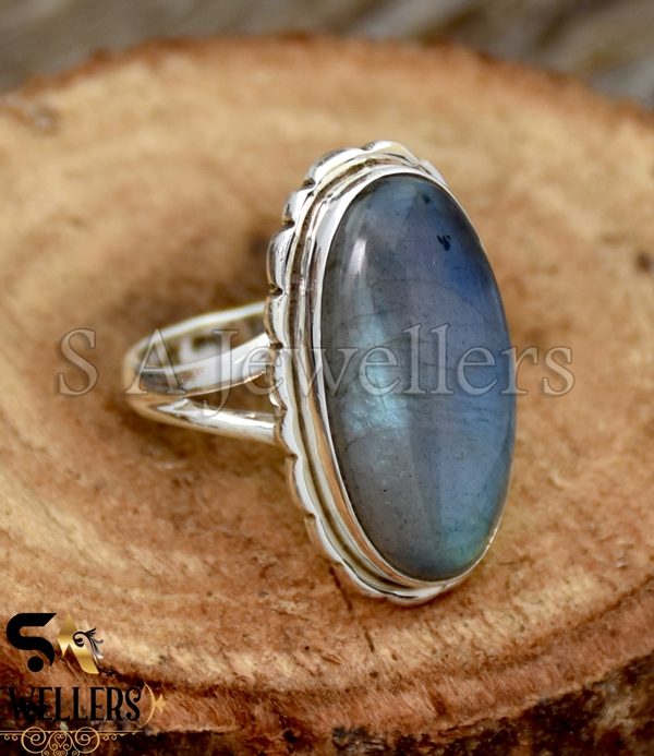 Blue Labradorite Silver Ring, 925 Sterling Silver Ring, Beautiful Silver Ring