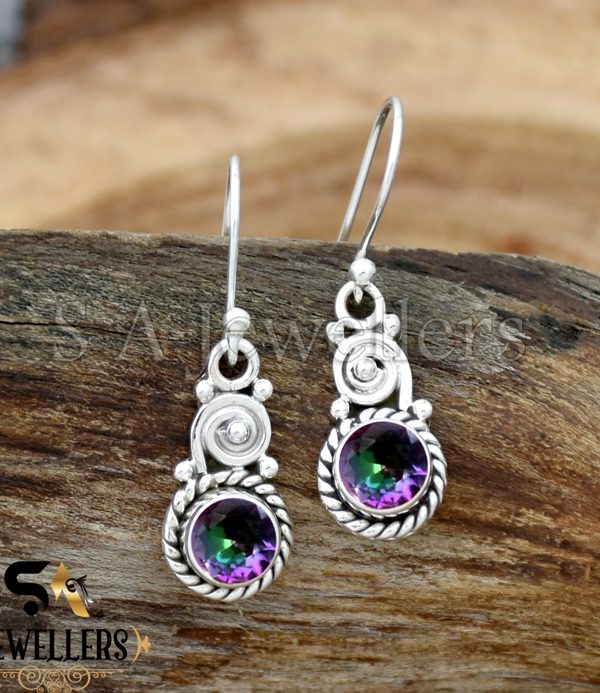 Mystic Topaz Earrings, 925 Sterling Silver Earring, Gift For Her