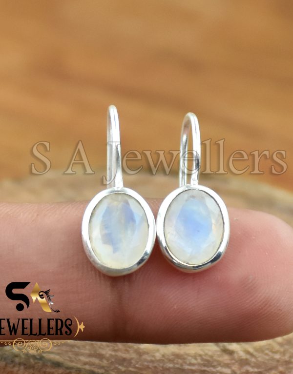 Moonstone Earring, 925 Sterling Silver Earring, Statement Earring, Boho Earring