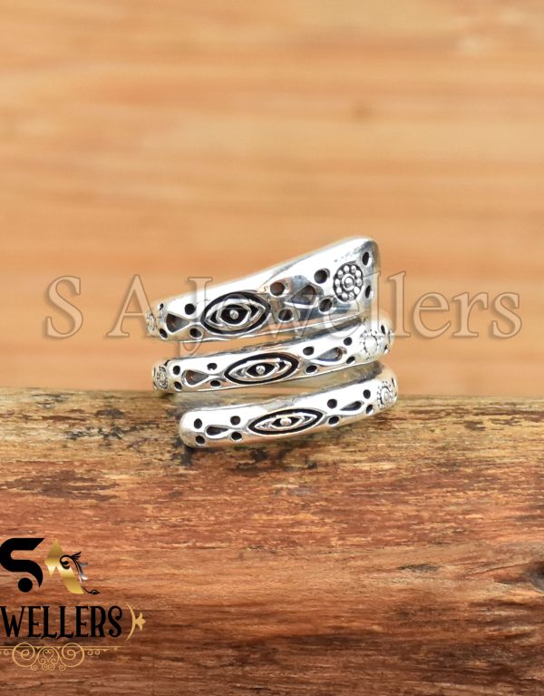 Solid 925 Sterling Silver Snake Ring, Wraparound Ring, Handmade Silver Ring