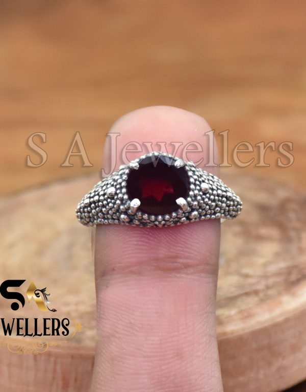 Garnet Ring, 925 Sterling Silver Ring, Statement Ring, Women Ring,