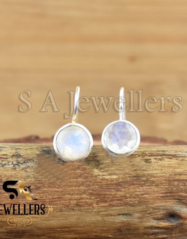 Rainbow Moonstone Earring, 925 Sterling Silver Earring, Wedding Earring