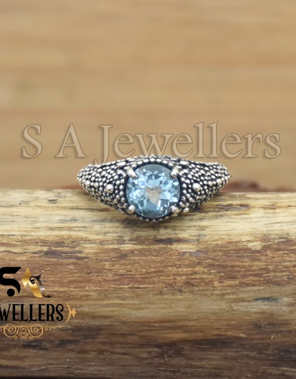 Blue Topaz Ring, 925 Sterling Silver Ring, Statement Ring, Women Ring,