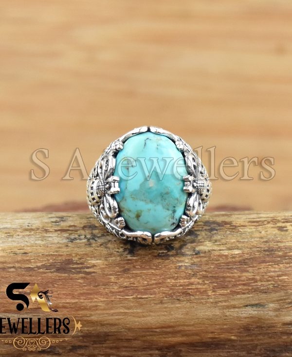 Butterfly Mohave Turquoise Ring, 925 Sterling Silver Ring, Stackable Ring,