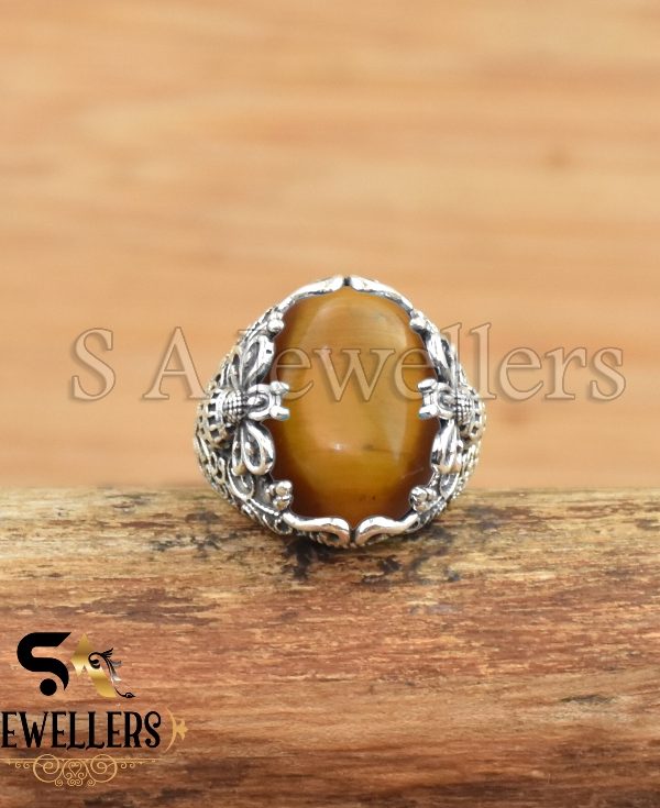 925 Sterling Silver Butterfly Ring, Tiger Eye Ring, Designer Ring, Birthday Jewelry