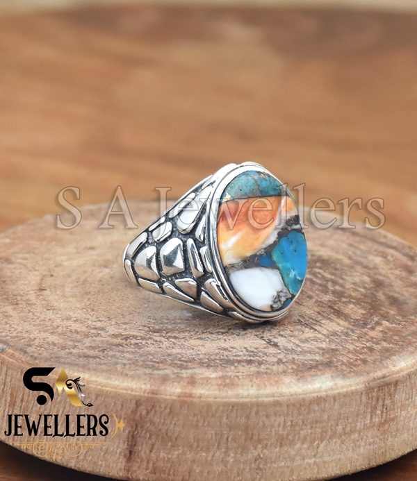Oyster Turquoise Ring, 925 Sterling Silver Ring, Gemstone Ring, Handmade Jewelry