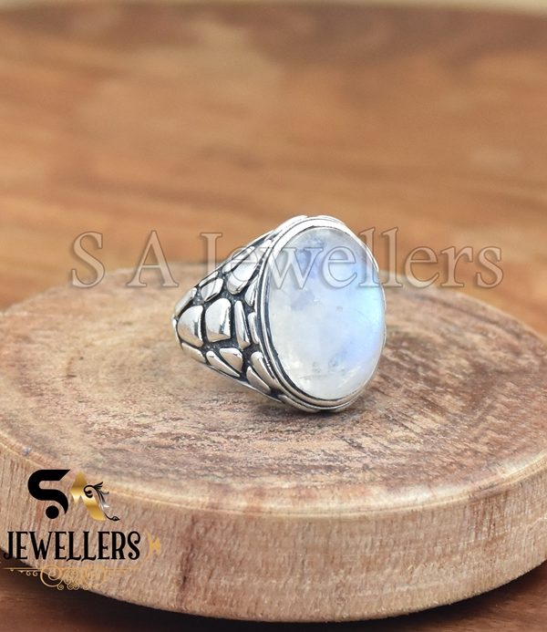 925 Sterling Silver Ring, Rainbow Moonstone Ring, Party wear Jewelry, Designer Ring