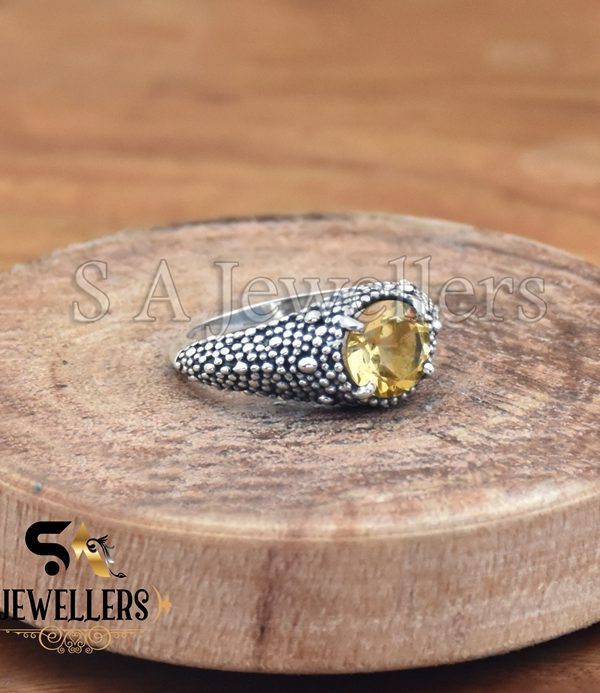 925 Sterling Silver Ring, Citrine Silver Ring, Handmade Jewelry, Dainty Ring