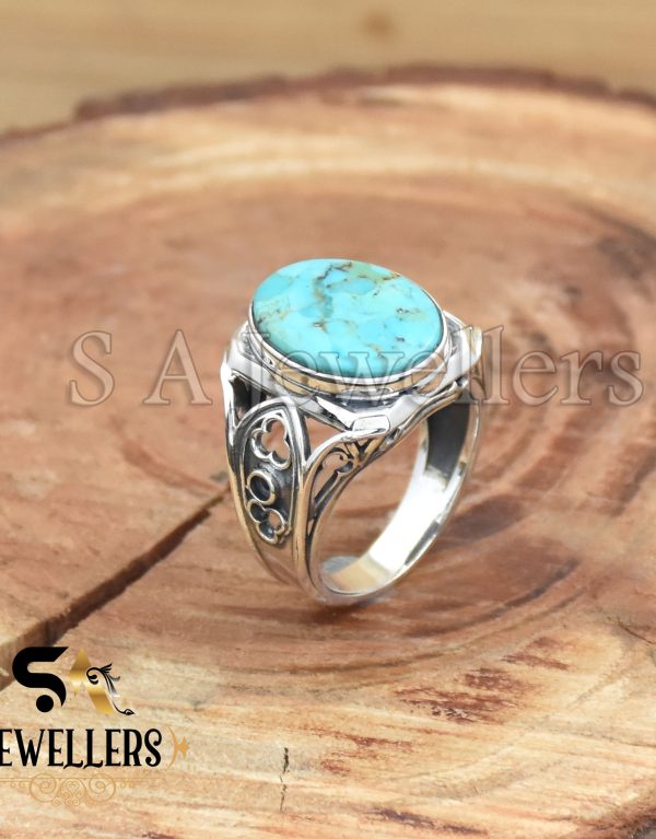 925 Sterling Silver Ring, Mohave Turquoise Ring, Blue Gemstone Ring, Dainty Ring