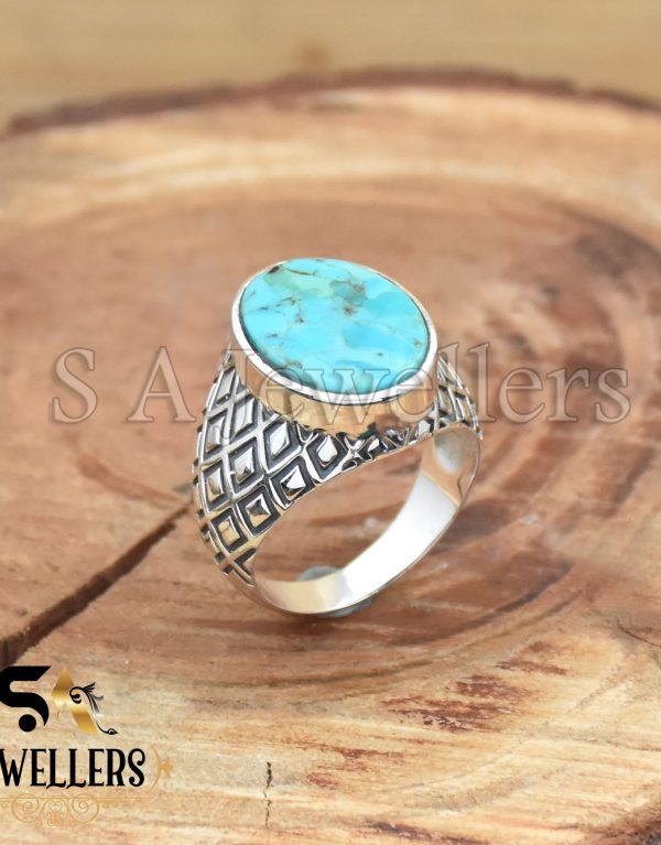 925 Sterling Silver Ring, Mohave Turquoise Ring, Blue Gemstone Ring, Dainty Ring