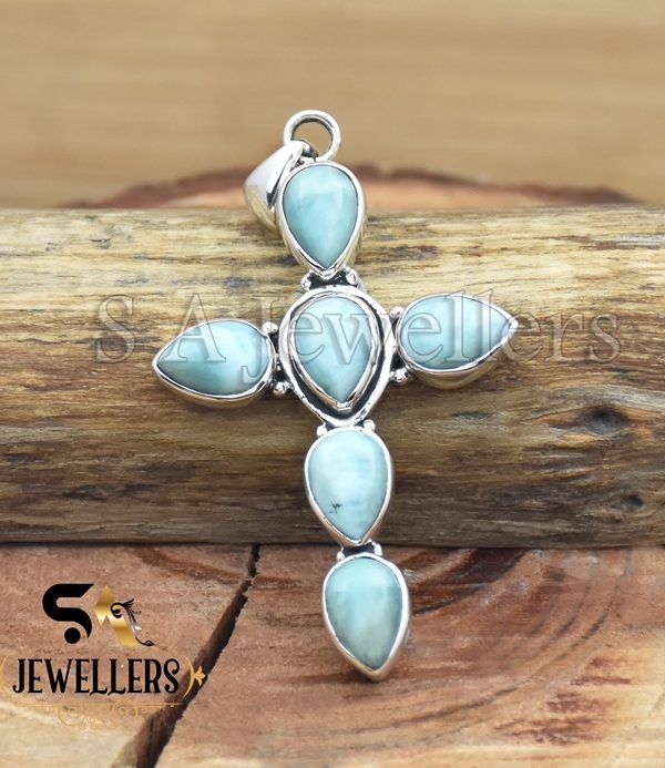 Larimar Pendant, 925 Sterling Pendant, Jewelry for Girls, Party wear Silver Pendant