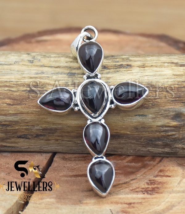 Garnet Pendant, 925 Sterling Silver Pendant, Jewelry for Girls, Stylish Gemstone Pendant