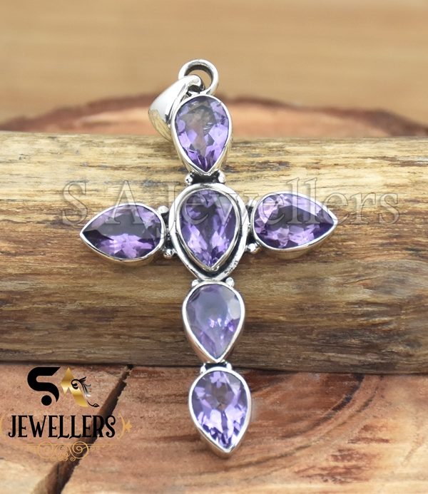 Amethyst Pendant, 925 Sterling Silver Pendant, Designer Silver Pendant, Handmade Jewelry