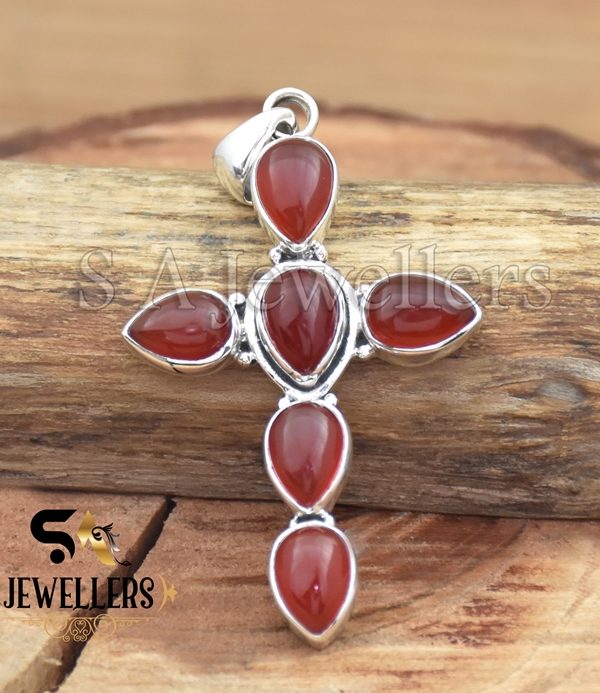 Natural Carnelian Pendant, 925 Sterling Silver Pendant, Gemstone Jewelry, Craft Pendant