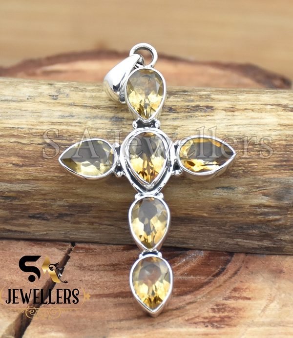 Citrine Pendant, 925 Sterling Pendant, Designer Silver Jewelry, Pendant for Girls