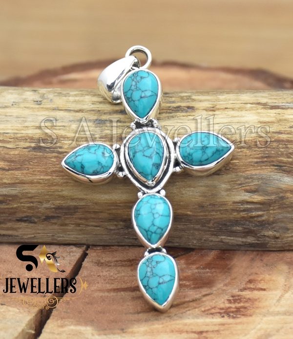 Turquoise Pendant, Handmade Pendant, 925 Sterling Silver Pendant, Designer Gemstone Jewelry