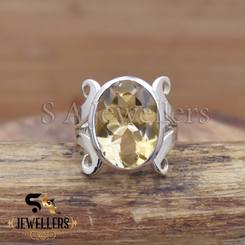 Natural Citrine Ring, Designer Ring, 925 Sterling Silver, Gift For Her
