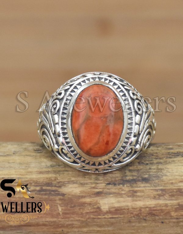 Sponge Coral Ring, 925 Sterling Silver, Beautiful Ring