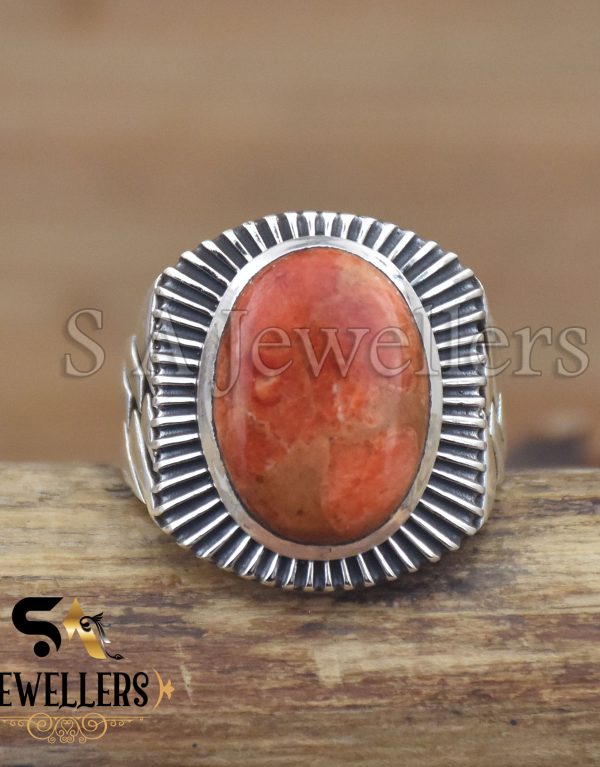 Sponge Coral Ring, Boho Ring, Filigree Art Men Cocktail Ring, Gift For Him