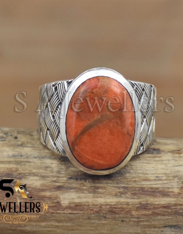 Sponge Coral Ring, Oxidized Ring, 925 Sterling Silver Ring