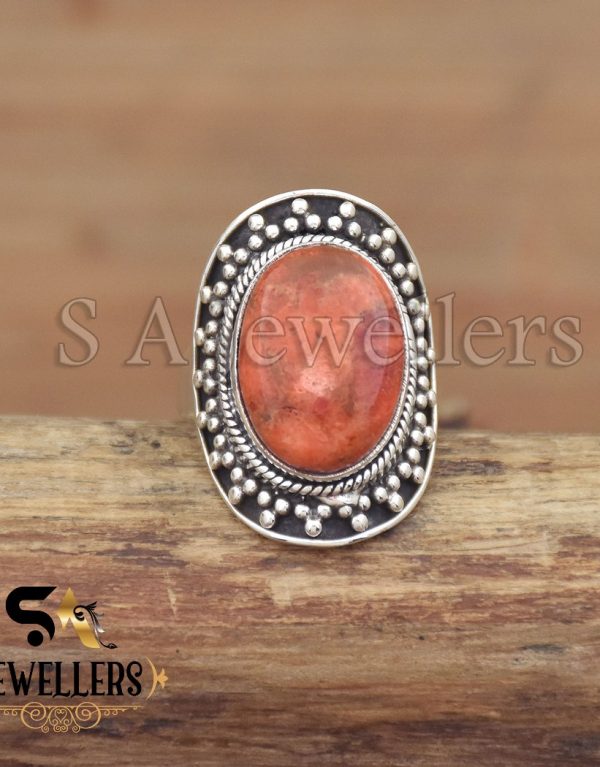 Sponge Coral Ring, Statement Ring, 925 Sterling Silver Ring