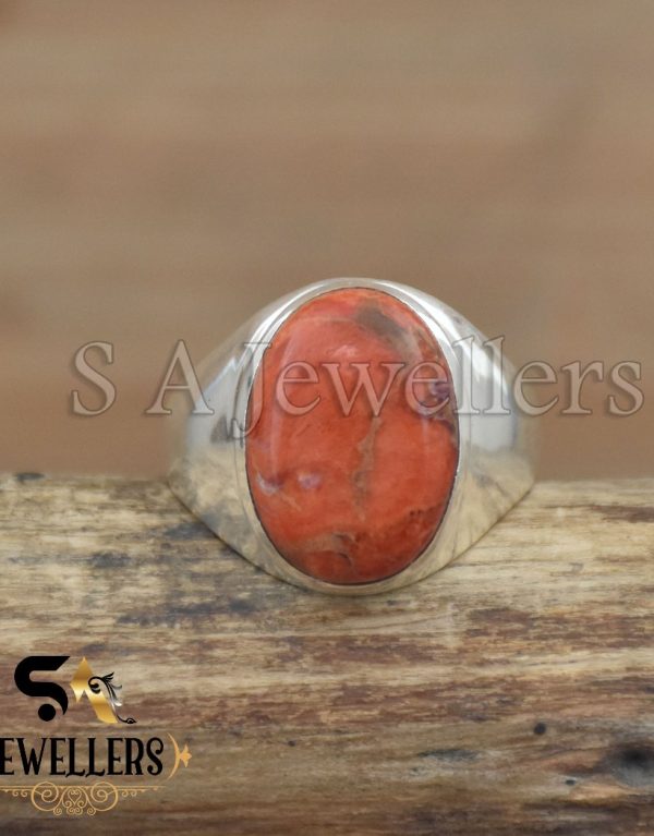 Sponge Coral Ring, Plain Silver Ring, Statement Ring