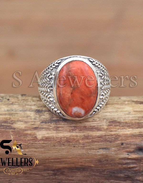 Sponge Coral Ring, Oxidized Ring, 925 Sterling Silver Ring