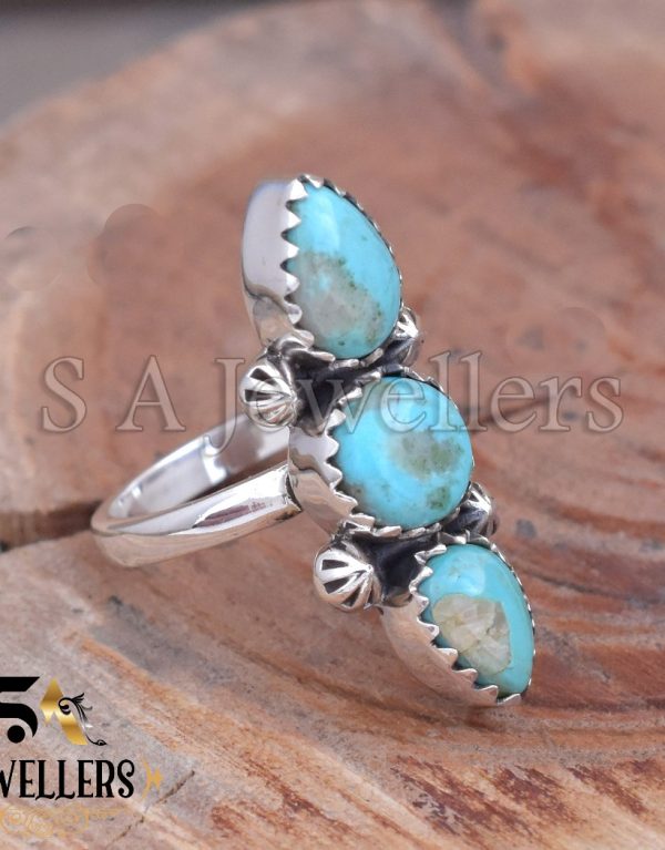 Southwestern Navajo Style Turquoise Ring, Gift For Her